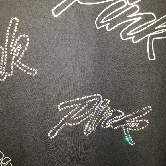 VICTORIAS SECRET PINK black bling logo campus tee - Picture 5 of 7